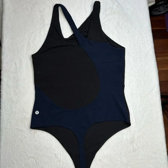 Lululemon one piece thong body suit True Navy and Black, size 8 - Picture 10 of 15